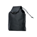 Black drawstring bag on a white background